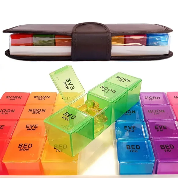 Pill Organizer with PU Leather Travel Case BS0268J (2)