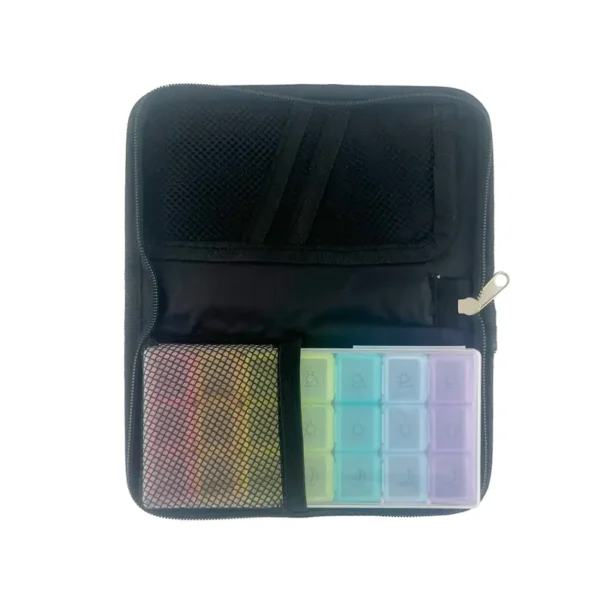 Portable Weekly Pill Organizer with 21 Compartments and Zipper Case (2)