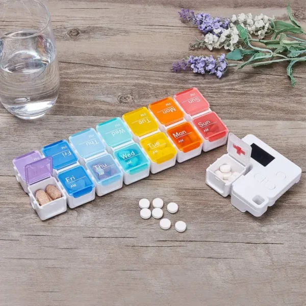 Weekly Pill Cases Organizers with Timer Reminder (3)