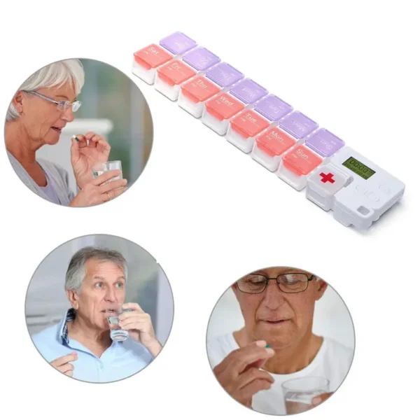 Weekly Pill Cases Organizers with Timer Reminder (6)