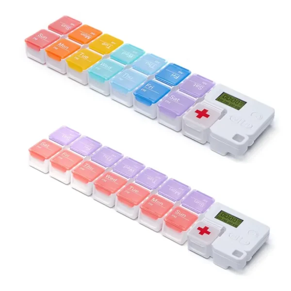 Weekly Pill Cases Organizers with Timer Reminder (8)