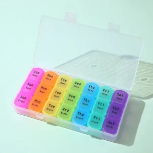 Weekly Pill Organizer 7 Daily With 21 Compartments Plastic Pill Box Medicine Tablet Organiser (4)
