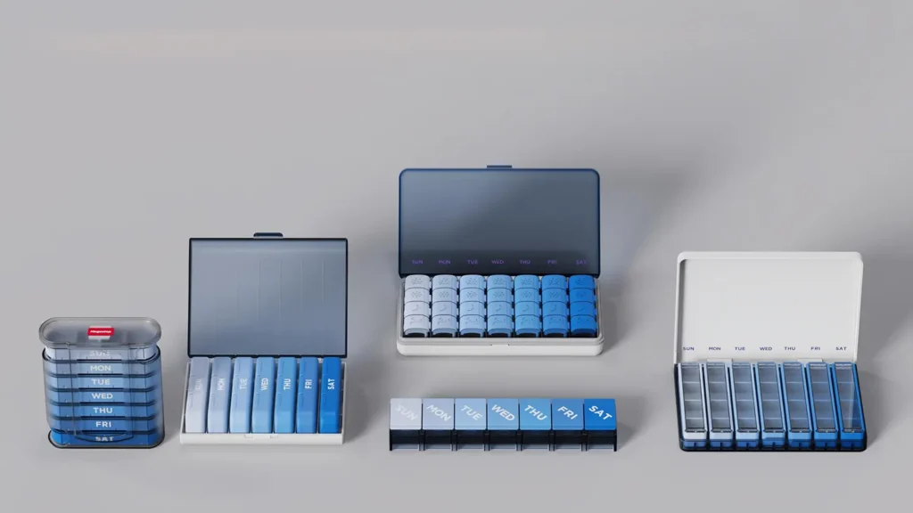 Modern Weekly Pill Box Design Custom Color Gradient Pill Organizer for B2B Buyers