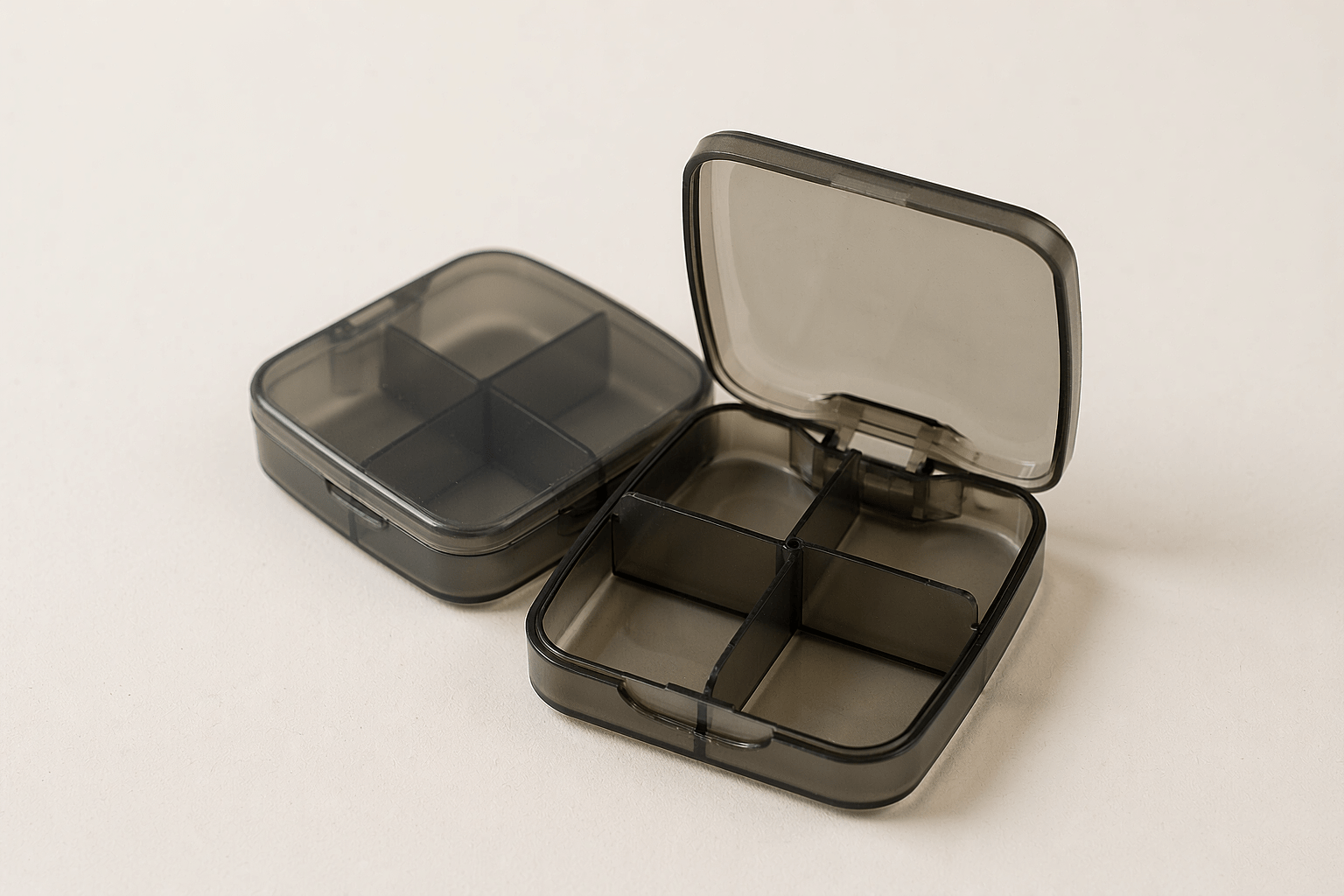 Eco-friendly pill box material comparison samples