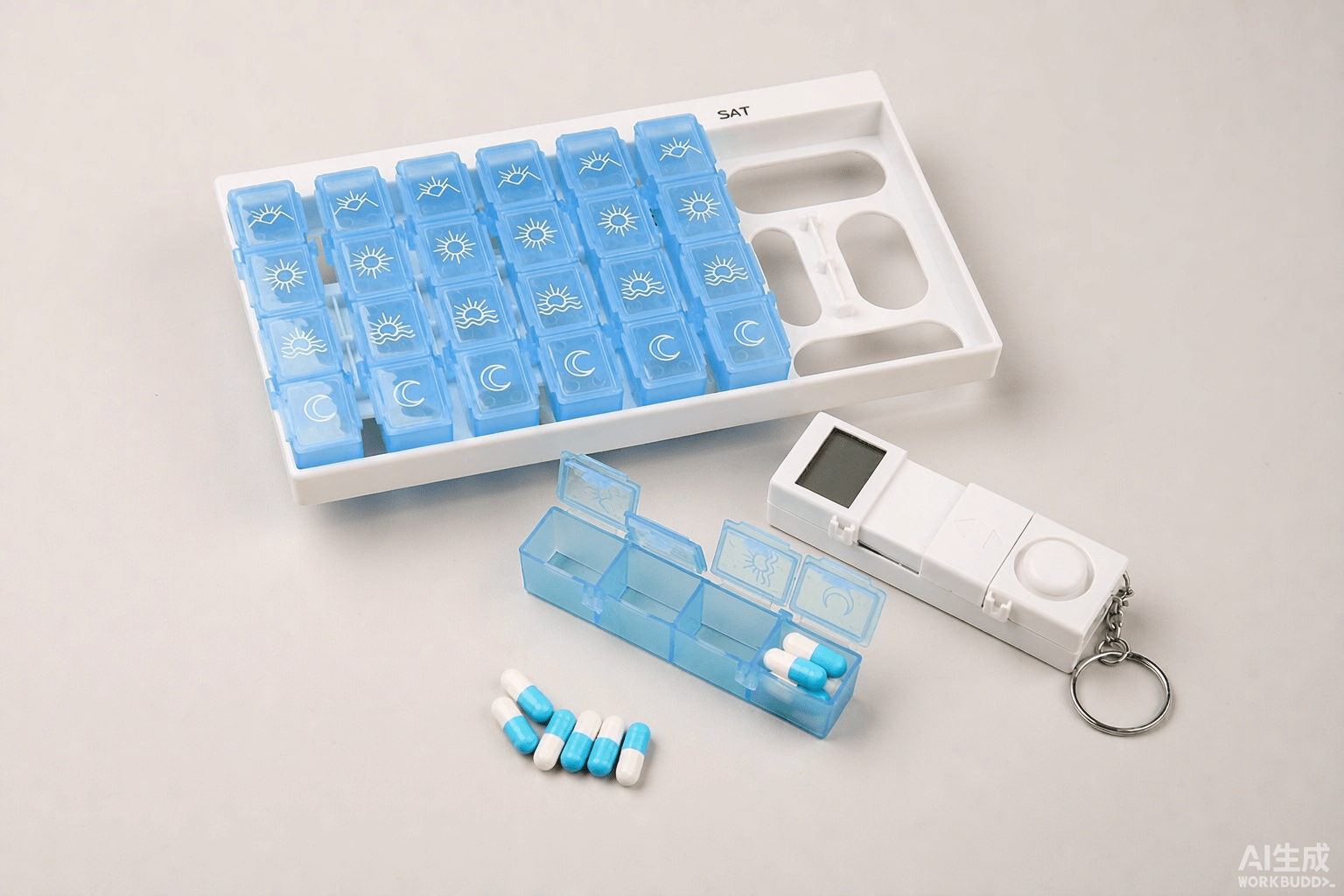 Electronic pill box with compartments and display