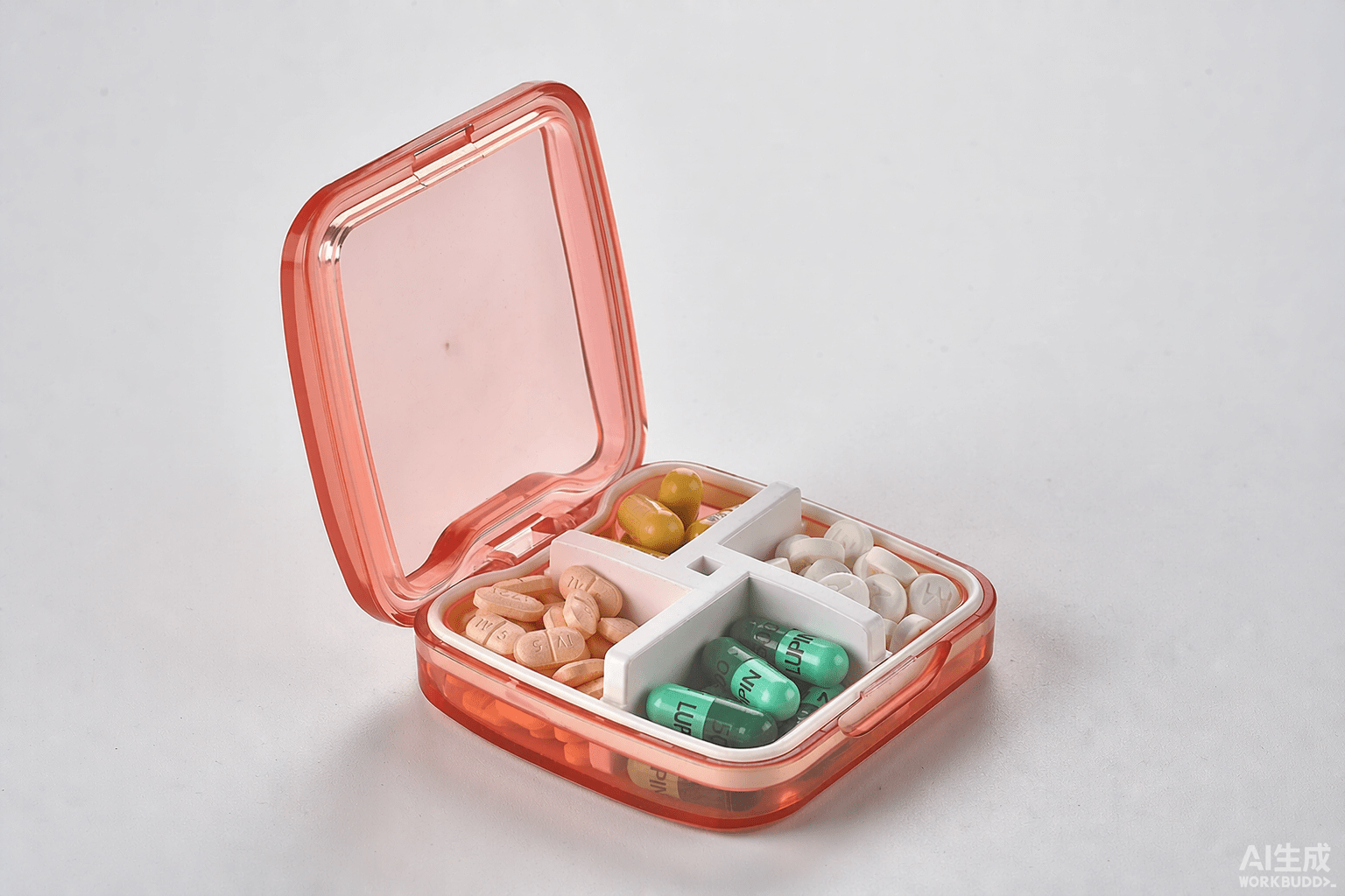 Pill box manufacturer ABS 4 compartment product photo