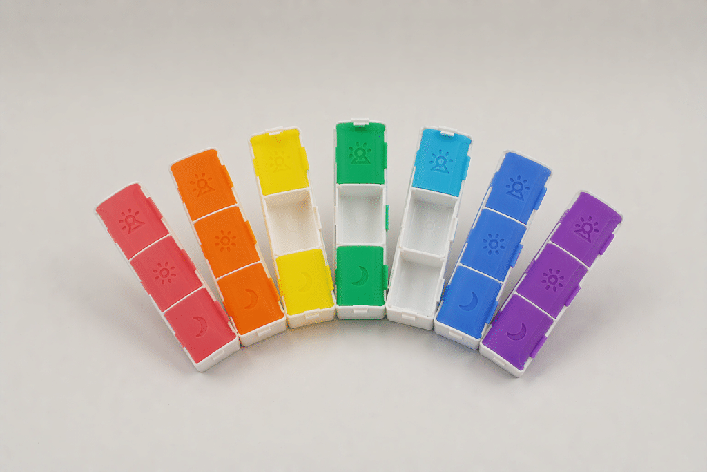 colorful daily pill boxes from pill box manufacturing