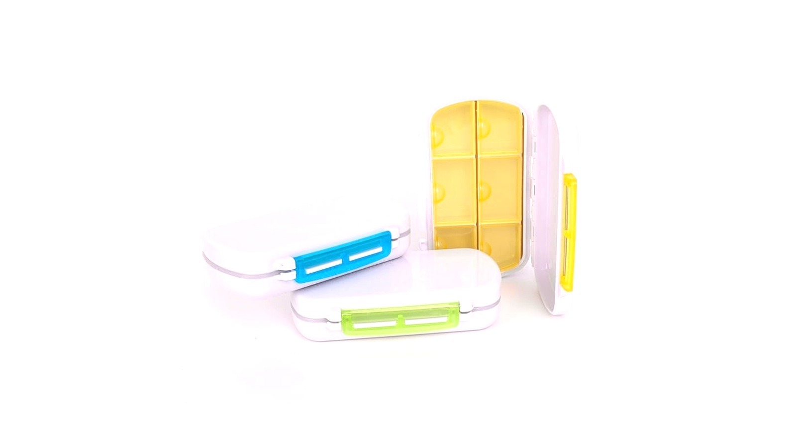 desiccant pill box with silicone gasket and sealed compartments