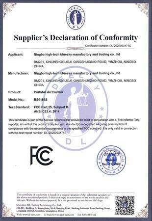 FCC certificate