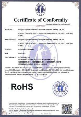 ROHS certificate